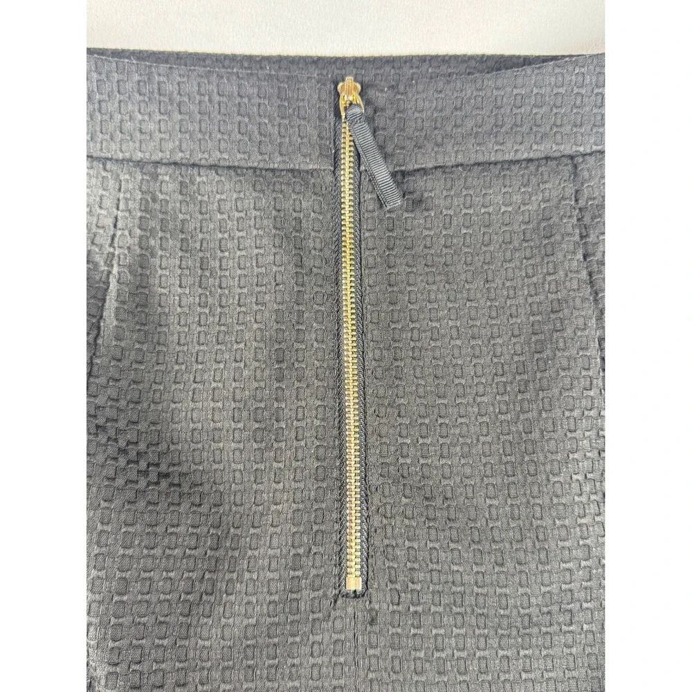 Ann Taylor Grey Textured Basketweave Pencil Skirt Gold Back Zip Size 6‎ Office